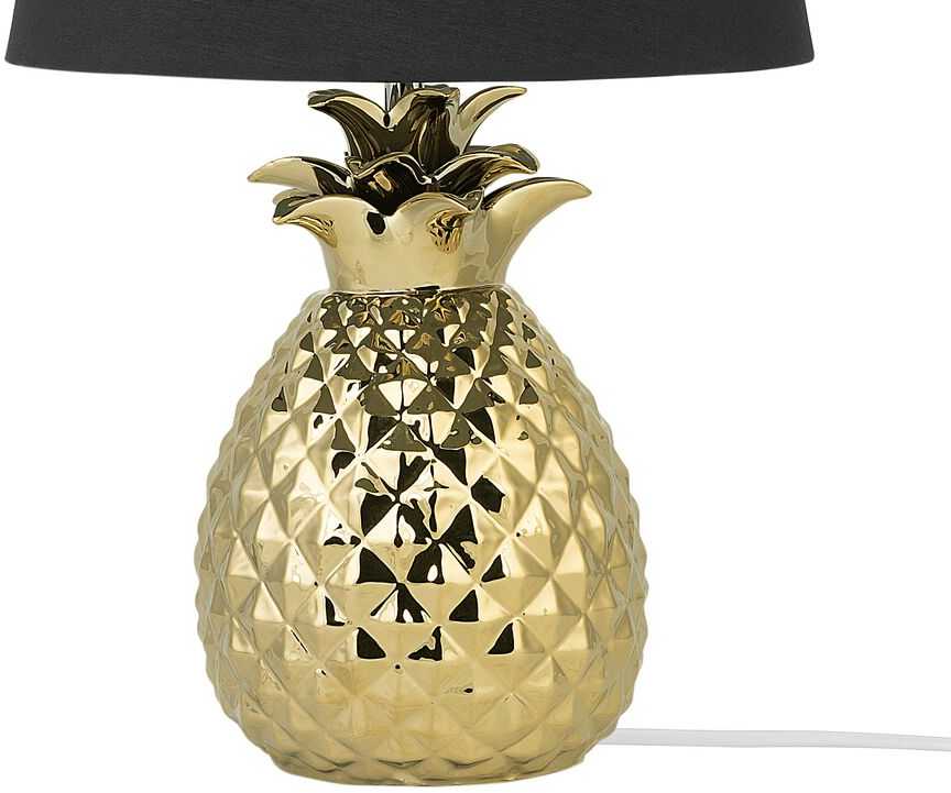 Beliani Stalinė lempa PINEAPPLE keramikinė auksinė
