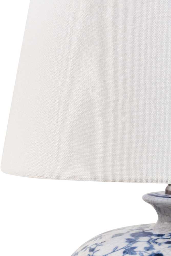 Beliani Stalinė lempa SILVES Porcelanas Balta/Mėlyna