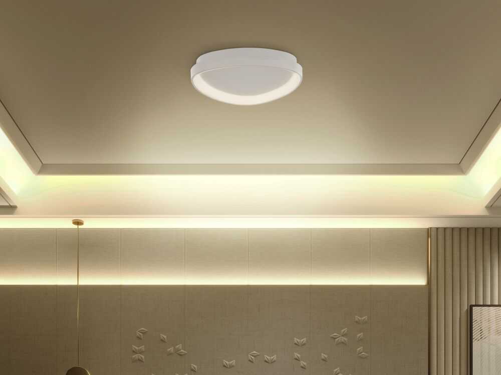 Beliani LED lubinis šviestuvas NANDING metalinis baltas