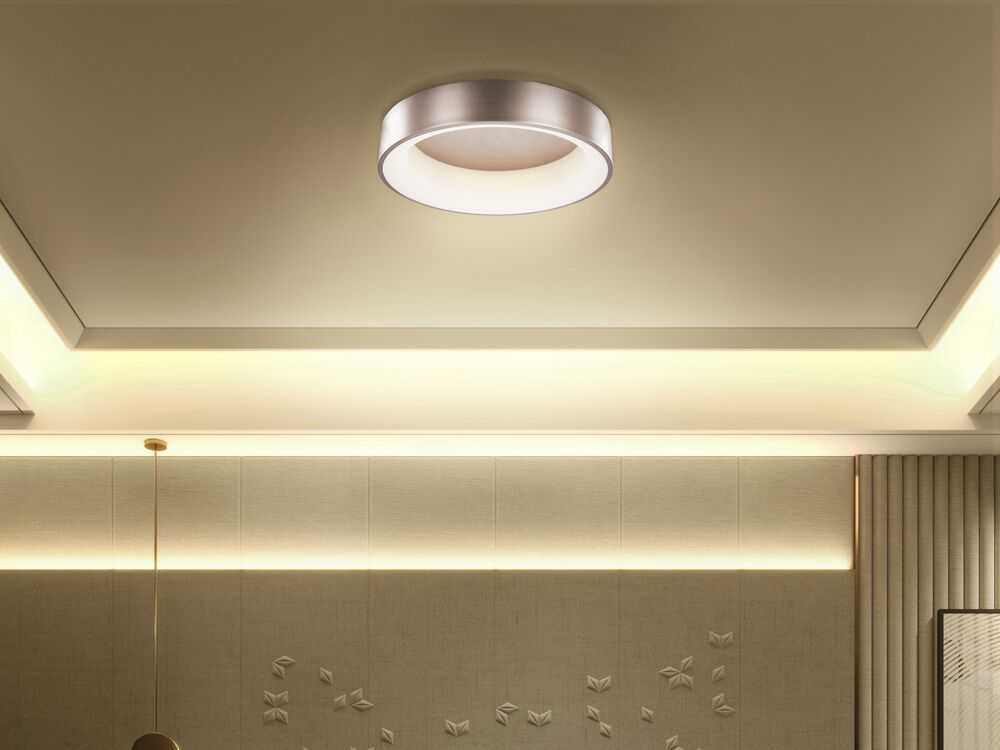 Beliani LED lubinis šviestuvas DAWEI metalinis šviesiai rudas