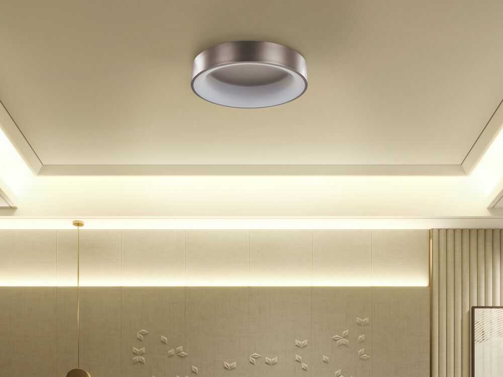 Beliani LED lubinis šviestuvas DAWEI metalinis šviesiai rudas