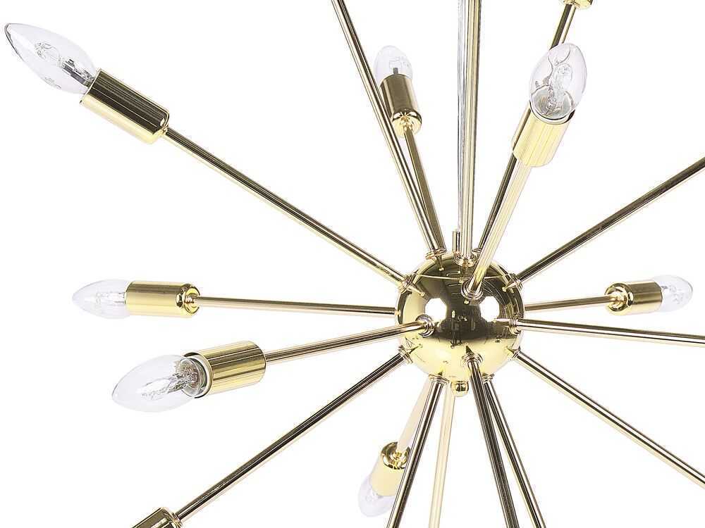 Beliani Pakabinamas šviestuvas MAGUSE Metalinis Auksinis