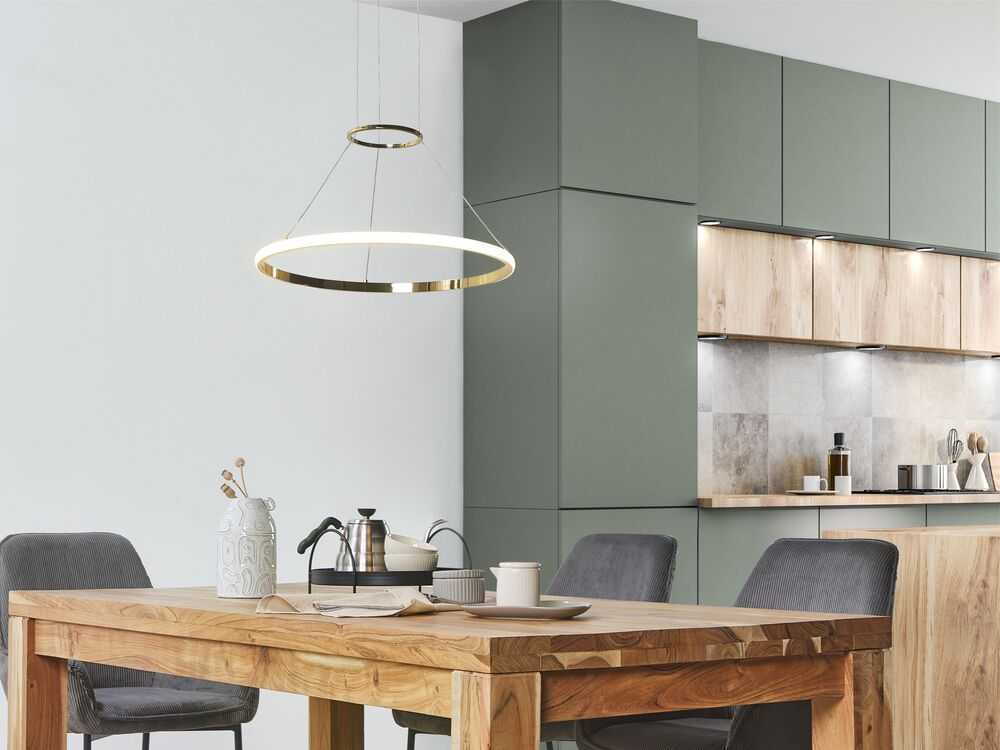 Pakabinamas šviestuvas Beliani Pakabinamas LED šviestuvas TANO metalinis auksinis