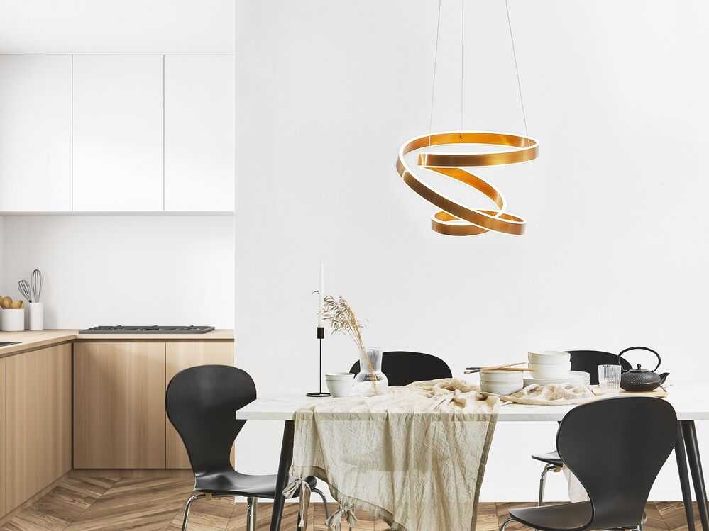 Pakabinamas šviestuvas Beliani Pakabinamas LED šviestuvas WANLI metalinis auksinis