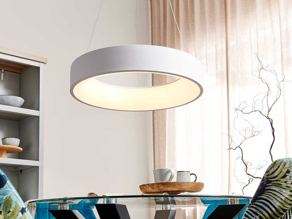 Beliani LED pakabinamas šviestuvas LENYA, metalas, baltas
