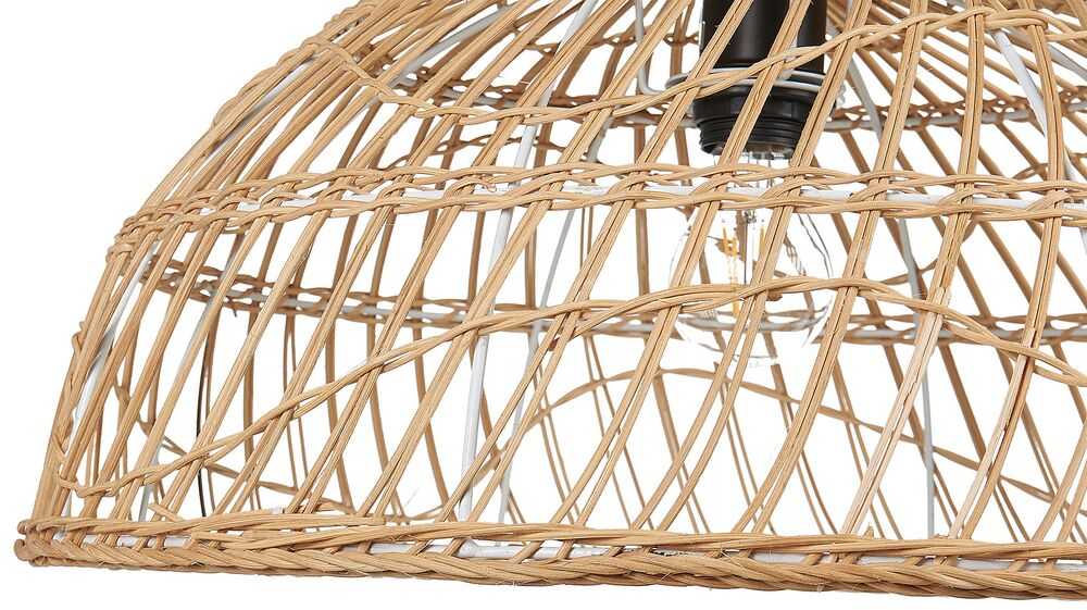 Beliani Pakabinamas šviestuvas RAVINE Rattan Natural