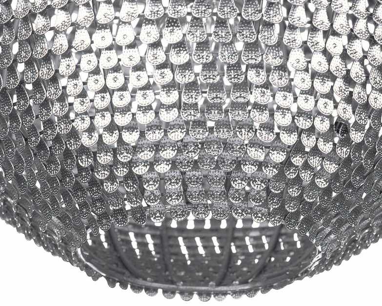 Beliani Pakabinamas šviestuvas SEINE metalinis sidabrinis