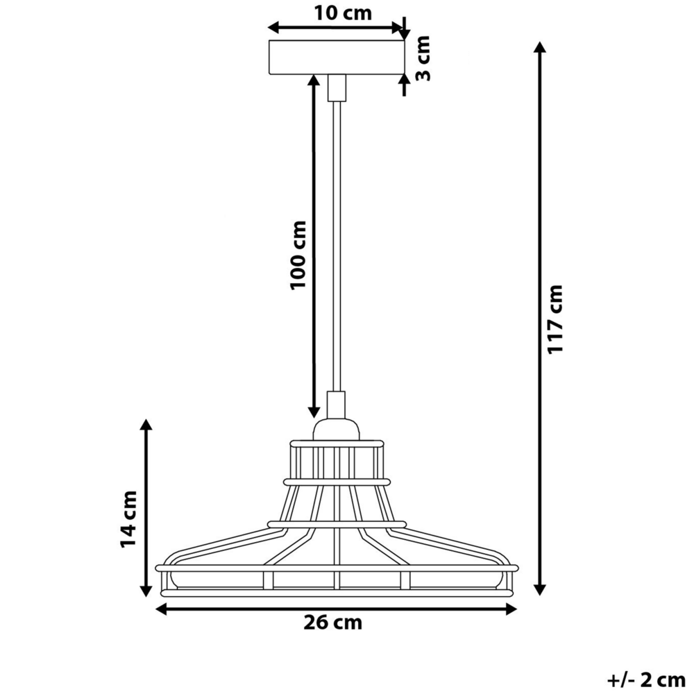Beliani Pakabinamas šviestuvas TORRE, stiklinis, vario spalvos