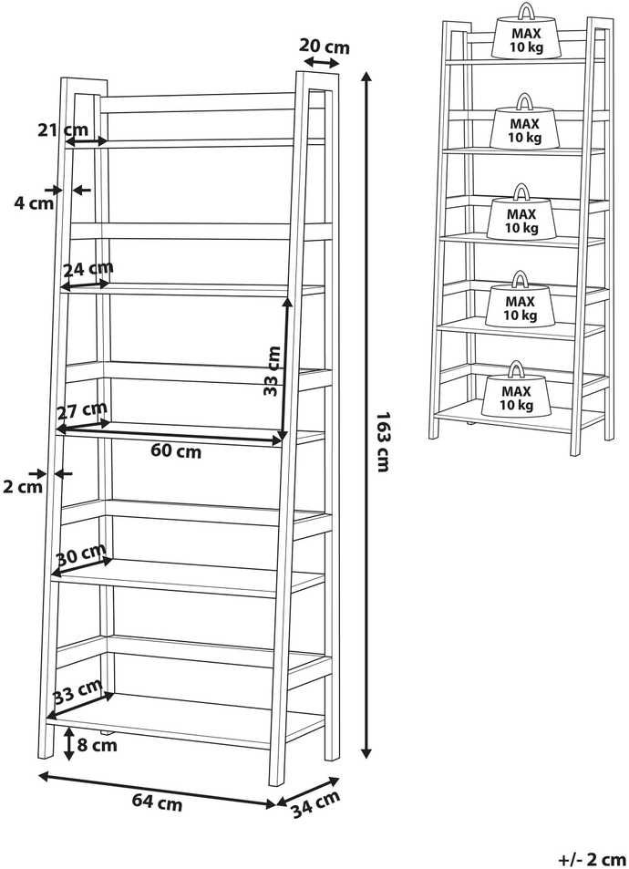 Beliani 5 lentynų stovas CROYDON 163 cm juodas