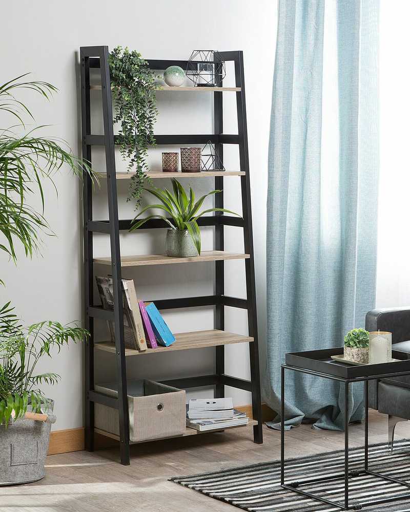Beliani 5 lentynų stovas CROYDON 163 cm juodas
