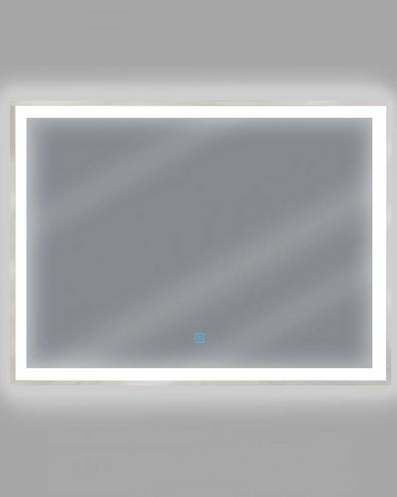 Beliani Vonios veidrodis su LED apšvietimu ARGENS 80 cm 60 cm sidabrinis