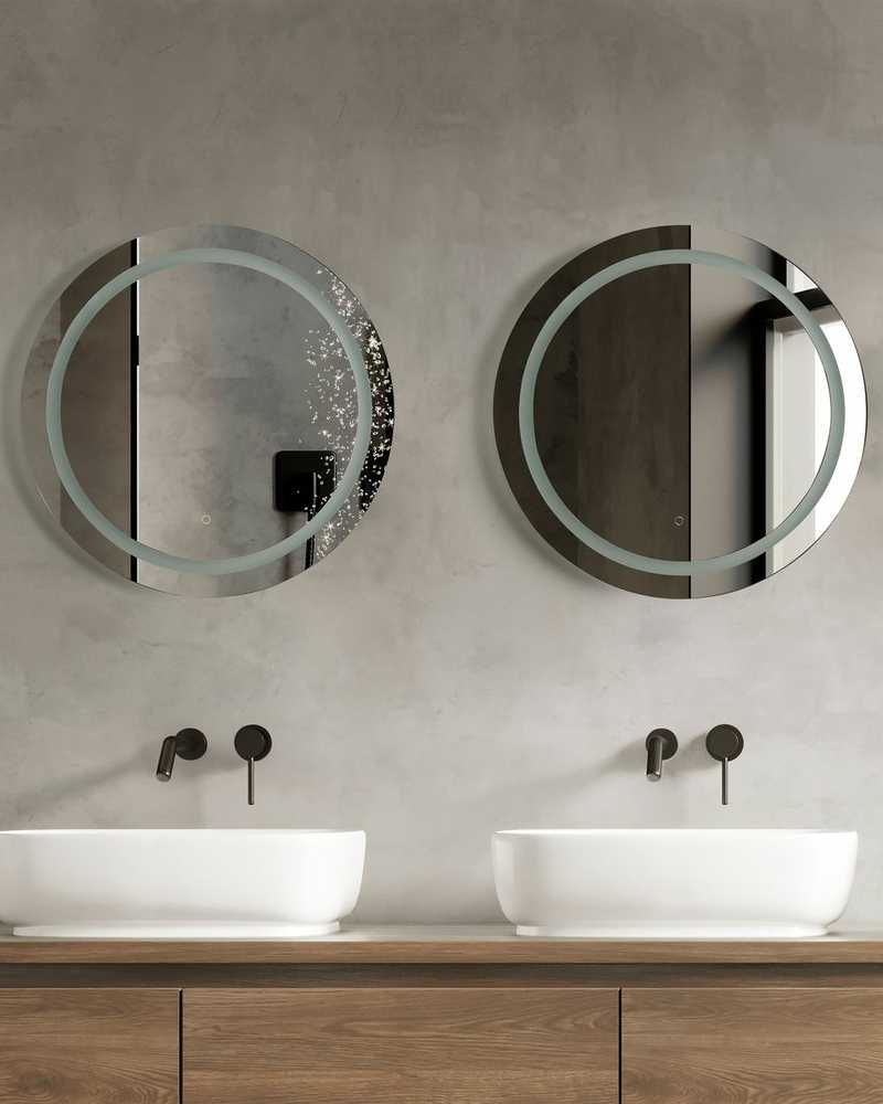 Beliani Voninis veidrodis LED COURSEULLES 79 cm 79 cm sidabrinis