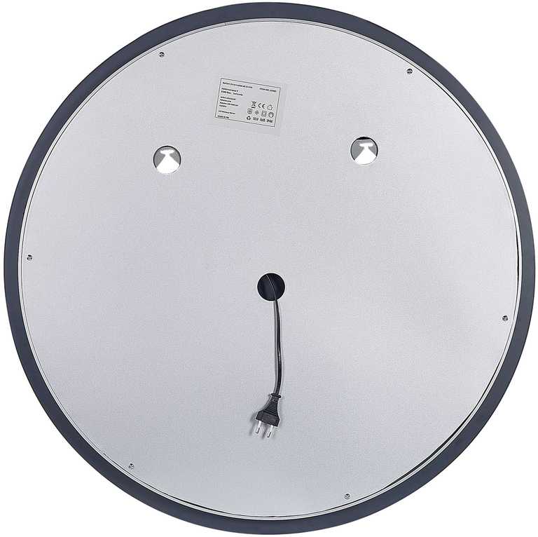Beliani Voninis veidrodis LED COURSEULLES 79 cm 79 cm sidabrinis