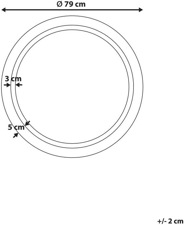 Beliani Voninis veidrodis LED COURSEULLES 79 cm 79 cm sidabrinis