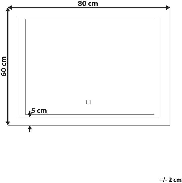Beliani LED vonios veidrodis EYRE 80 cm 60 cm sidabrinės spalvos