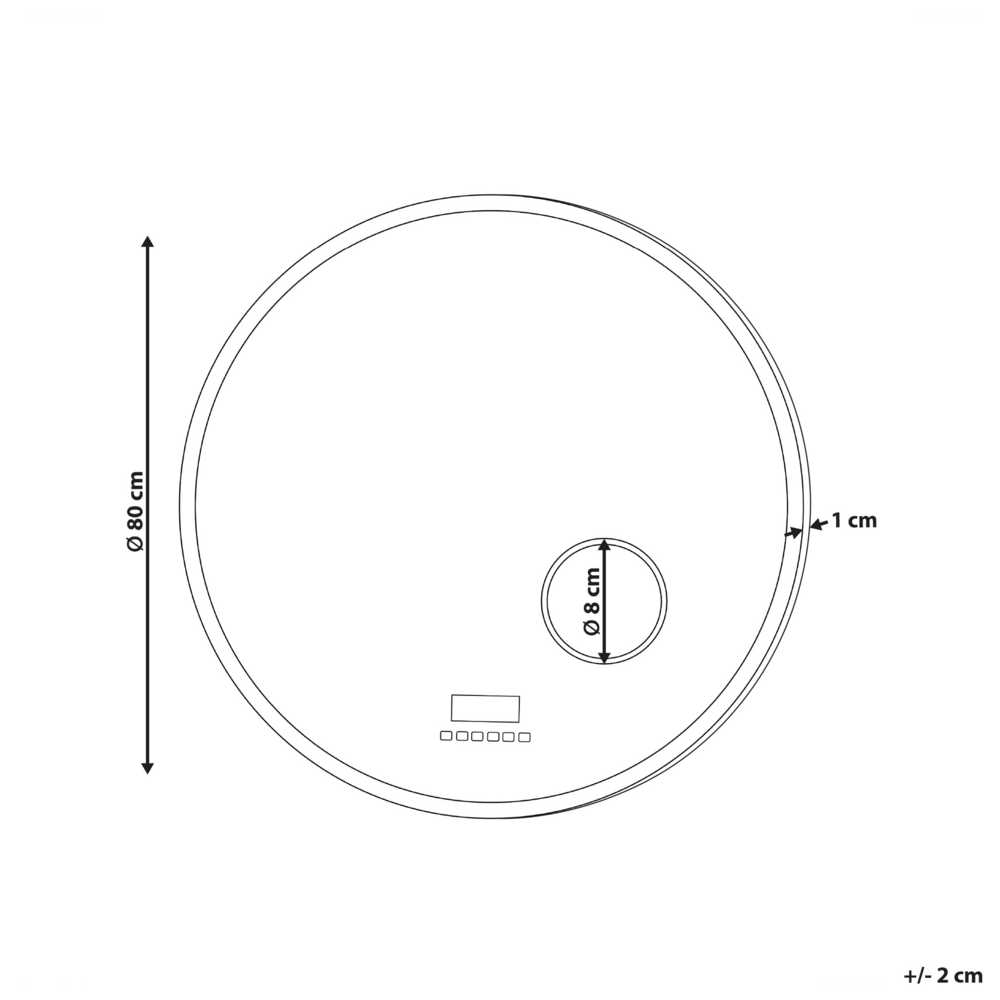 Beliani Vonios veidrodis LED FIXIN 80 cm 80 cm su integruotu Bluetooth garsiakalbiu, sidabrinis