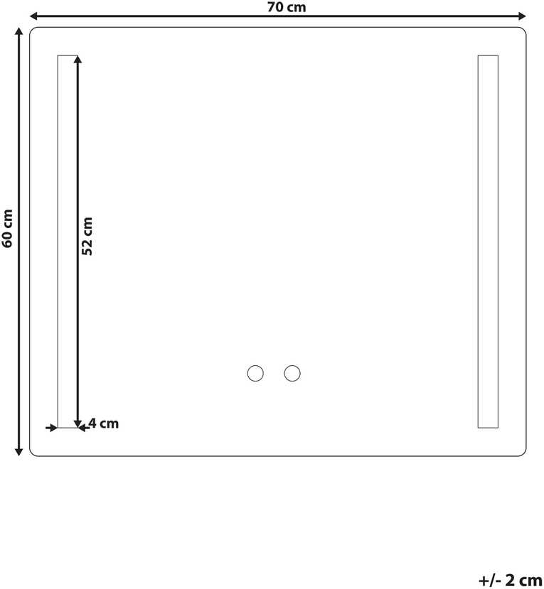 Beliani Vonios veidrodis su LED apšvietimu LIRAC 70 cm 60 cm sidabrinis