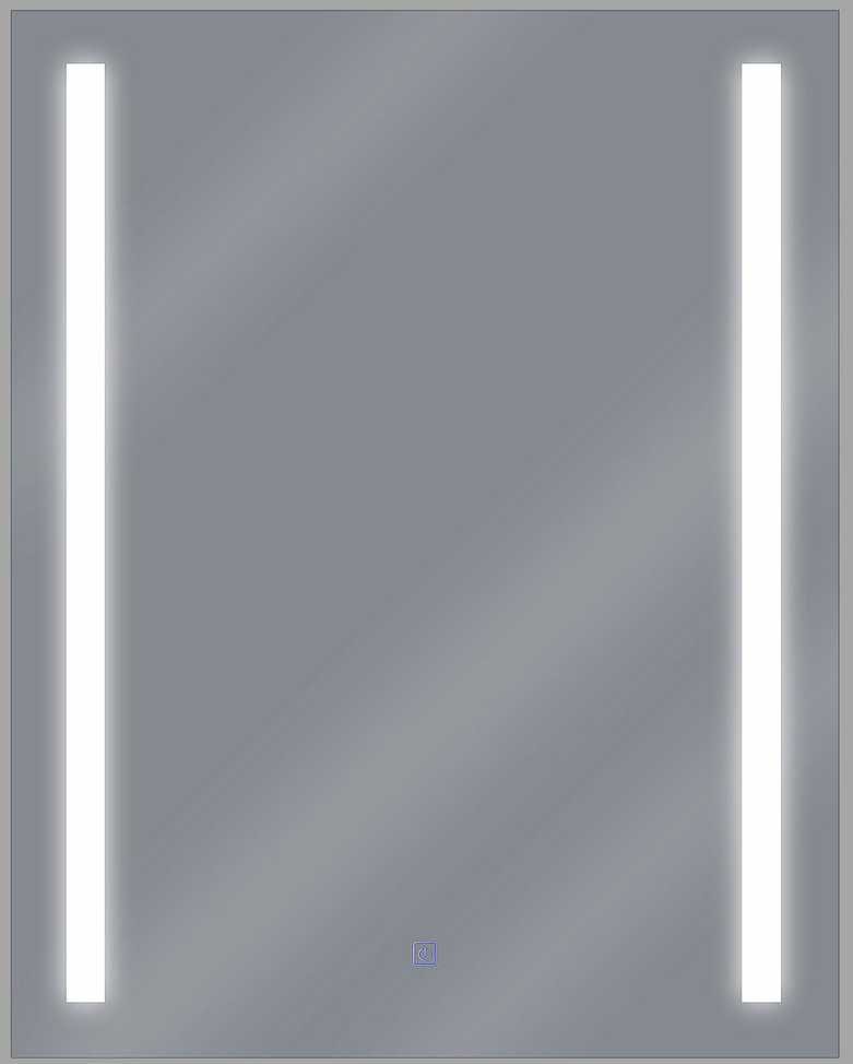 Beliani Vonios kambario veidrodis su LED apšvietimu MARTINET 60 cm 80 cm, sidabrinis