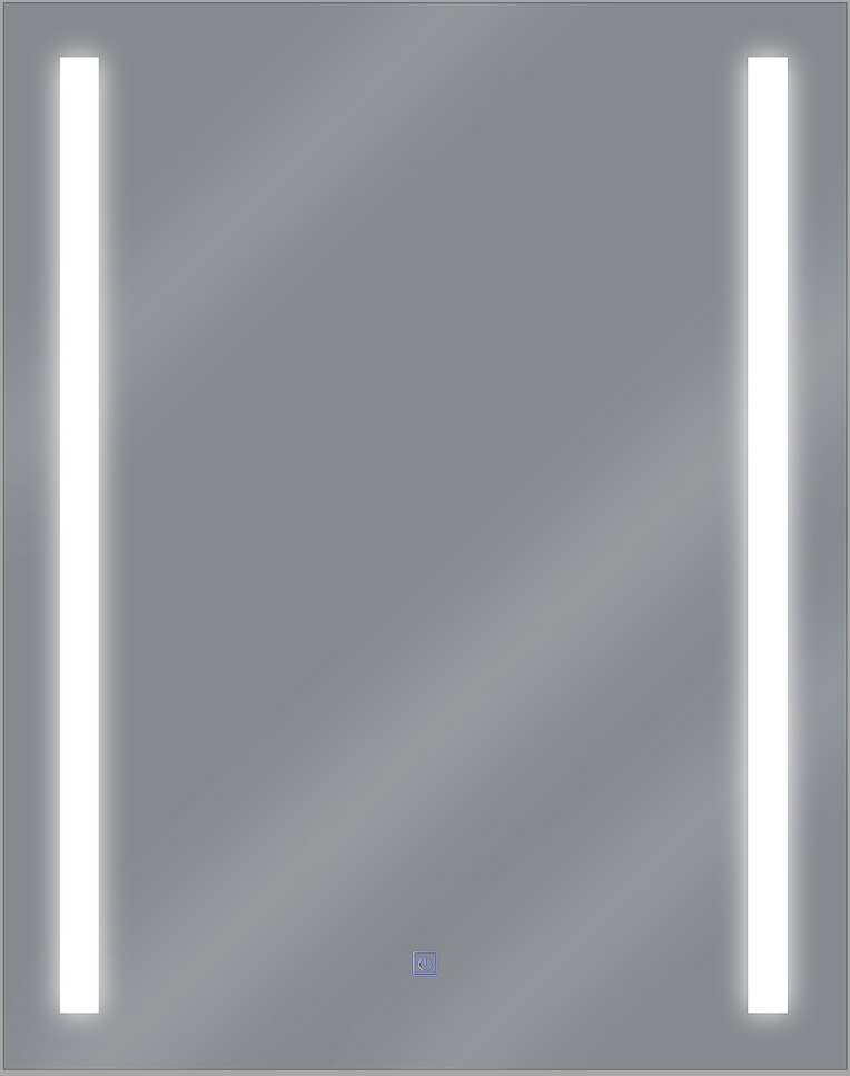 Beliani Vonios kambario veidrodis su LED apšvietimu MARTINET 60 cm 80 cm, sidabrinis