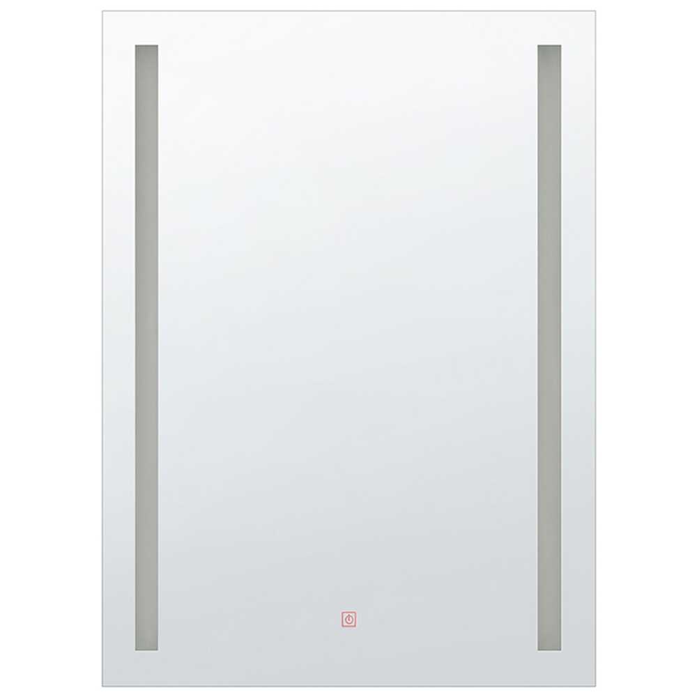 Beliani Vonios kambario veidrodis su LED apšvietimu MARTINET 60 cm 80 cm, sidabrinis