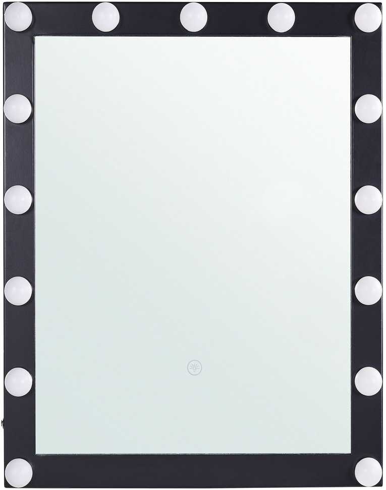 Beliani Vonios veidrodis su LED apšvietimu ODENAS 50 x 60 cm, juodas