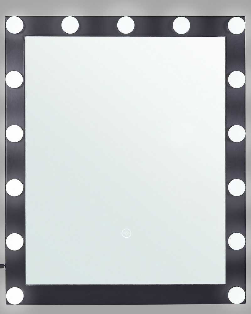 Beliani Vonios veidrodis su LED apšvietimu ODENAS 50 x 60 cm, juodas