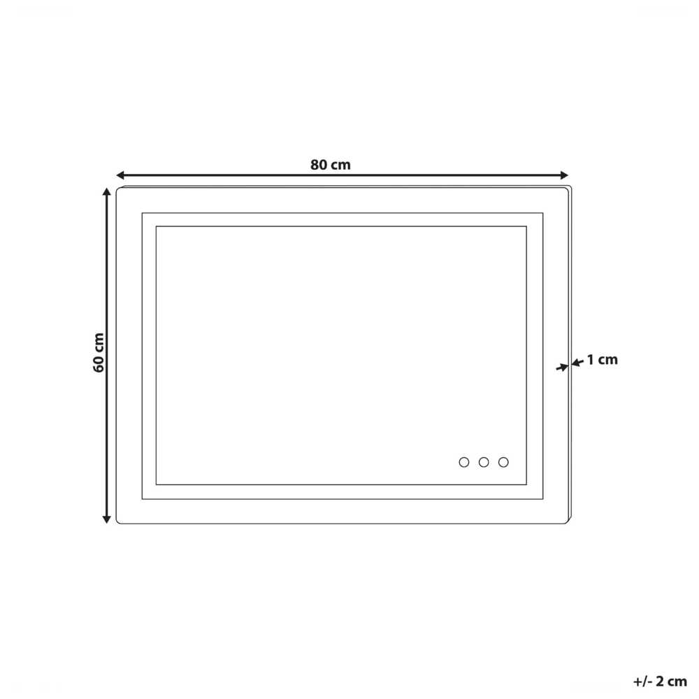 Beliani Vonios veidrodis su LED apšvietimu PRENOIS 80 x 60 cm, sidabrinis