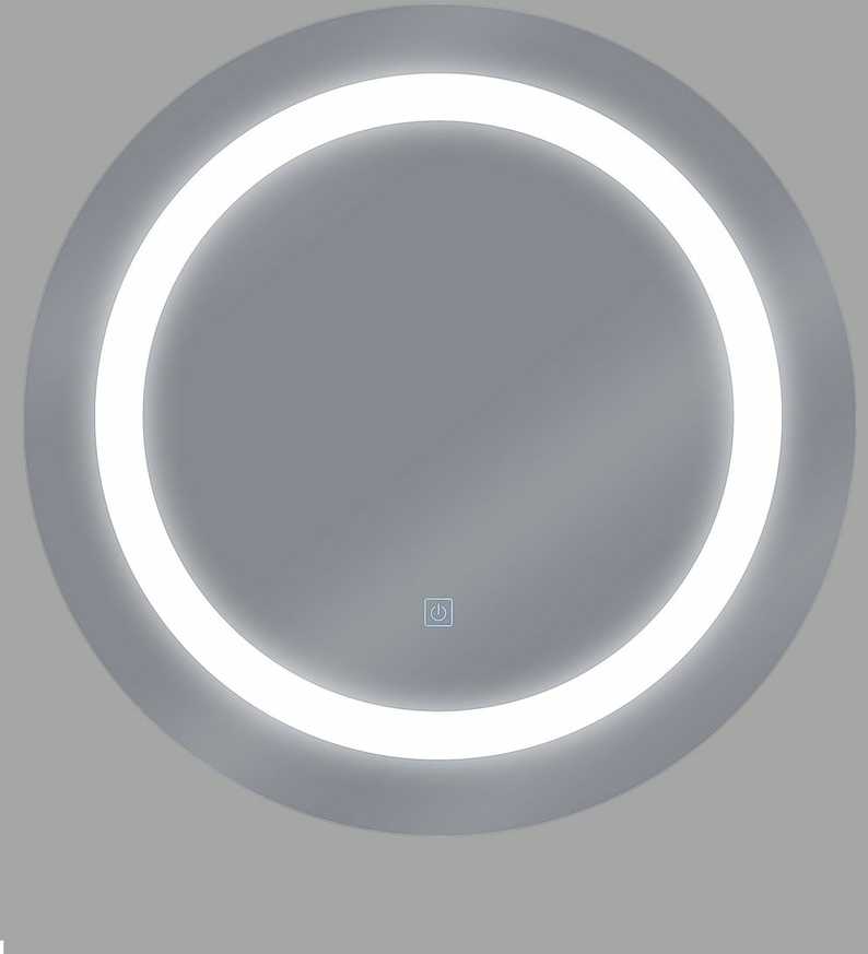 Beliani Vonios veidrodis su LED apšvietimu SELUNE 58 cm sidabrinis