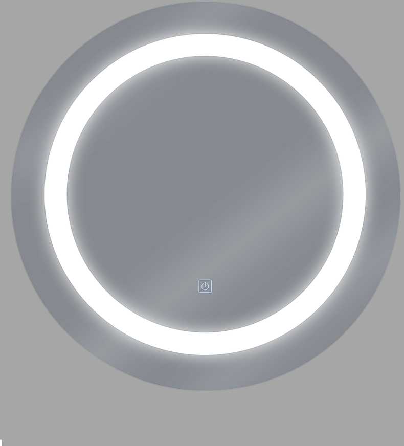 Beliani Vonios veidrodis su LED apšvietimu SELUNE 58 cm sidabrinis