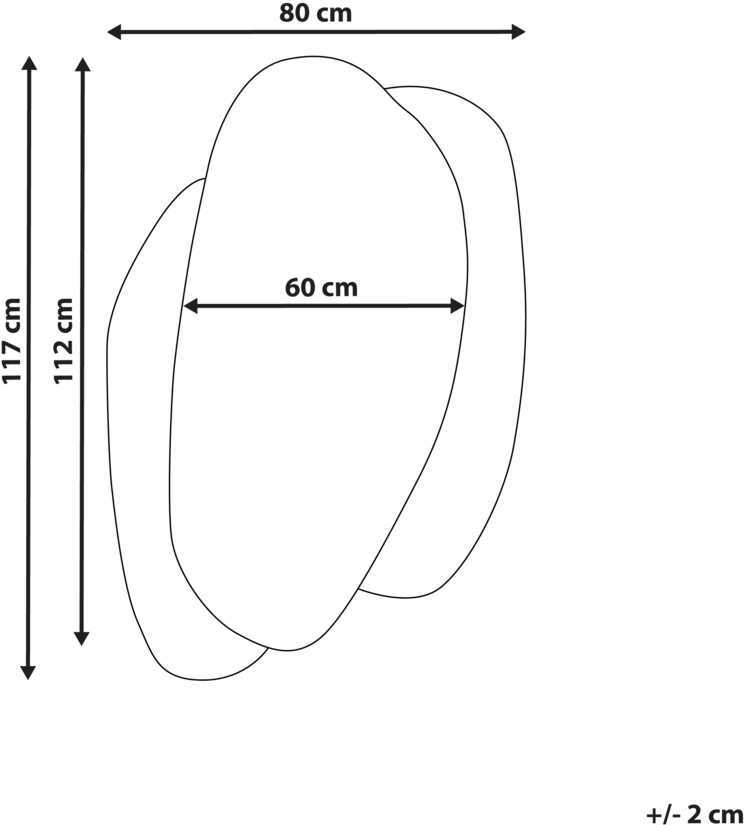 Beliani Sieninis veidrodis PANNES 80 cm 117 cm
