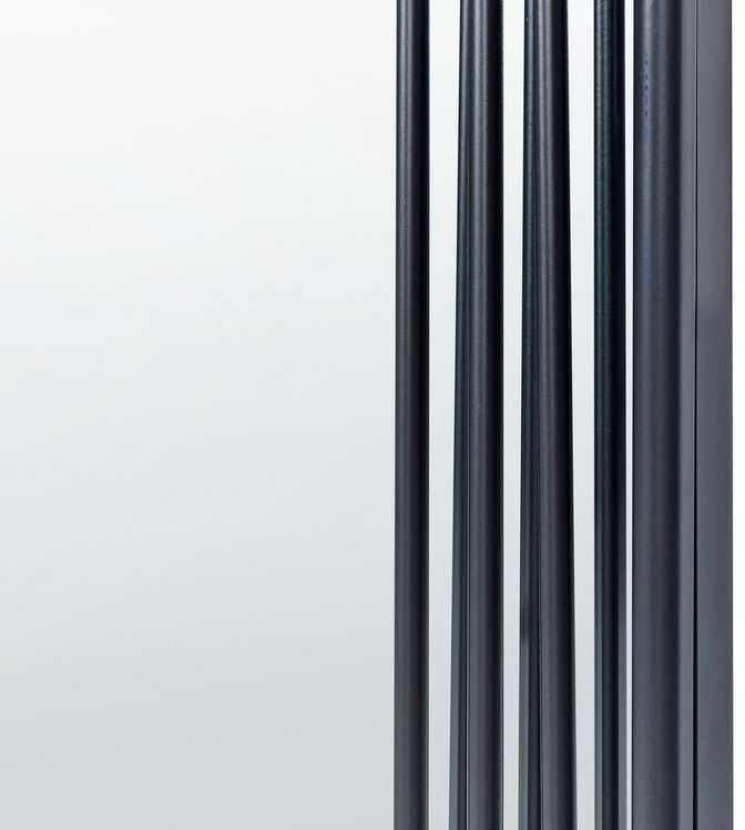 Beliani Sieninis veidrodis AJAIN 45 cm 146 cm metalinis juodas