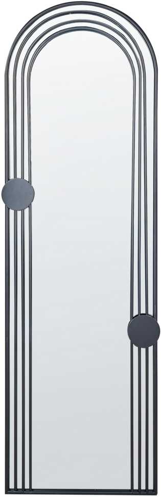 Beliani Sieninis veidrodis AJAIN 45 cm 146 cm metalinis juodas