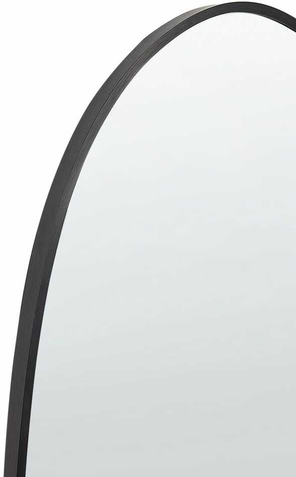 Beliani Sieninis veidrodis DARNETS 45 cm 160 cm metalinis juodas