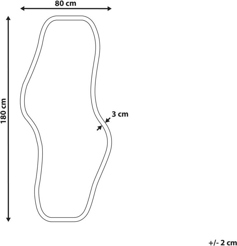 Beliani Sieninis veidrodis BIOLLET 80 cm 180 cm Paulownijos mediena natūralus