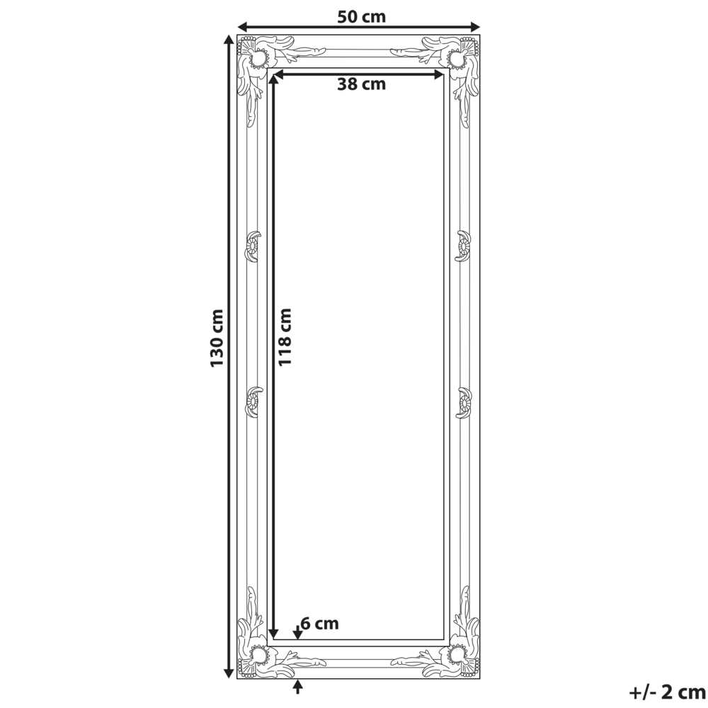 Beliani Sieninis veidrodis FOUGERES 50x130 cm, juodas