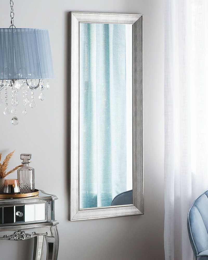 Beliani Sieninis veidrodis BUBRY 50 cm 130 cm sidabrinis