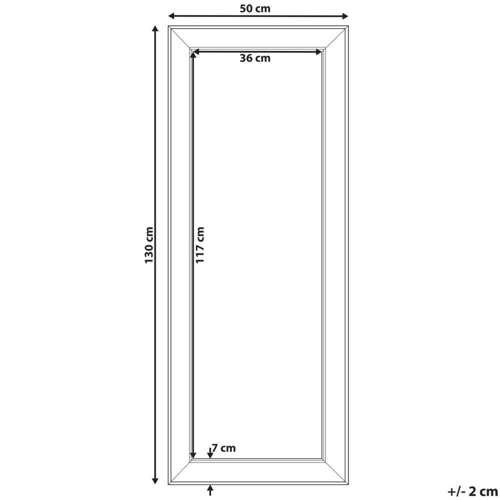 Beliani Sieninis veidrodis BUBRY 50 cm 130 cm sidabrinis