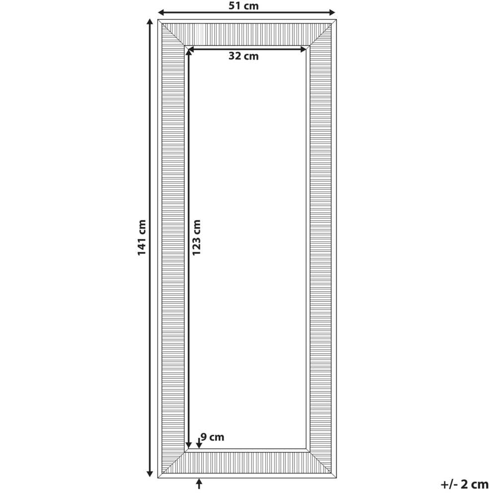 Beliani Sieninis veidrodis CASSIS 51 x 141 cm auksinis