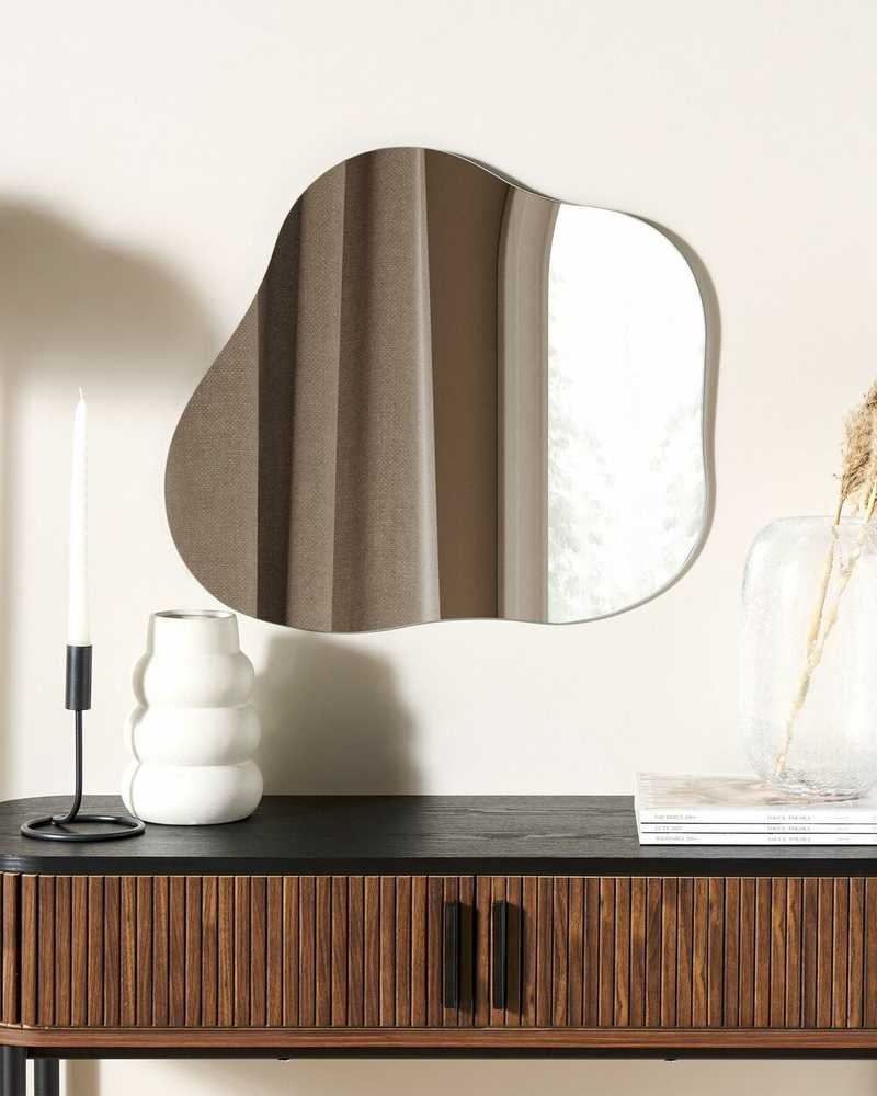Beliani Sieninis veidrodis BAGNEUX 50 cm 55 cm, sidabrinis
