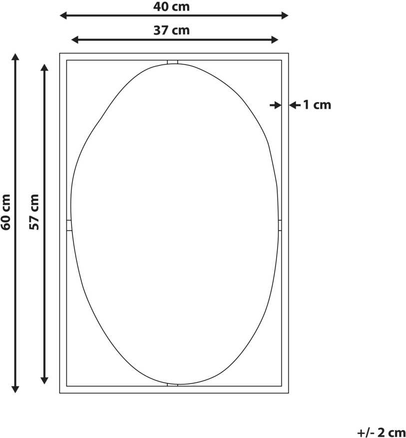Beliani Sieninis veidrodis NIBELLE 40 cm 60 cm metalinis juodas