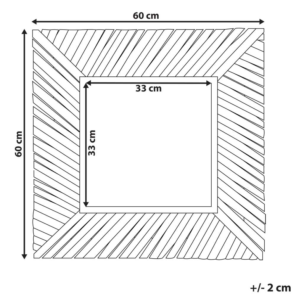 Beliani Sieninis veidrodis KANAB 60 cm 60 cm tikmedžio mediena rudas