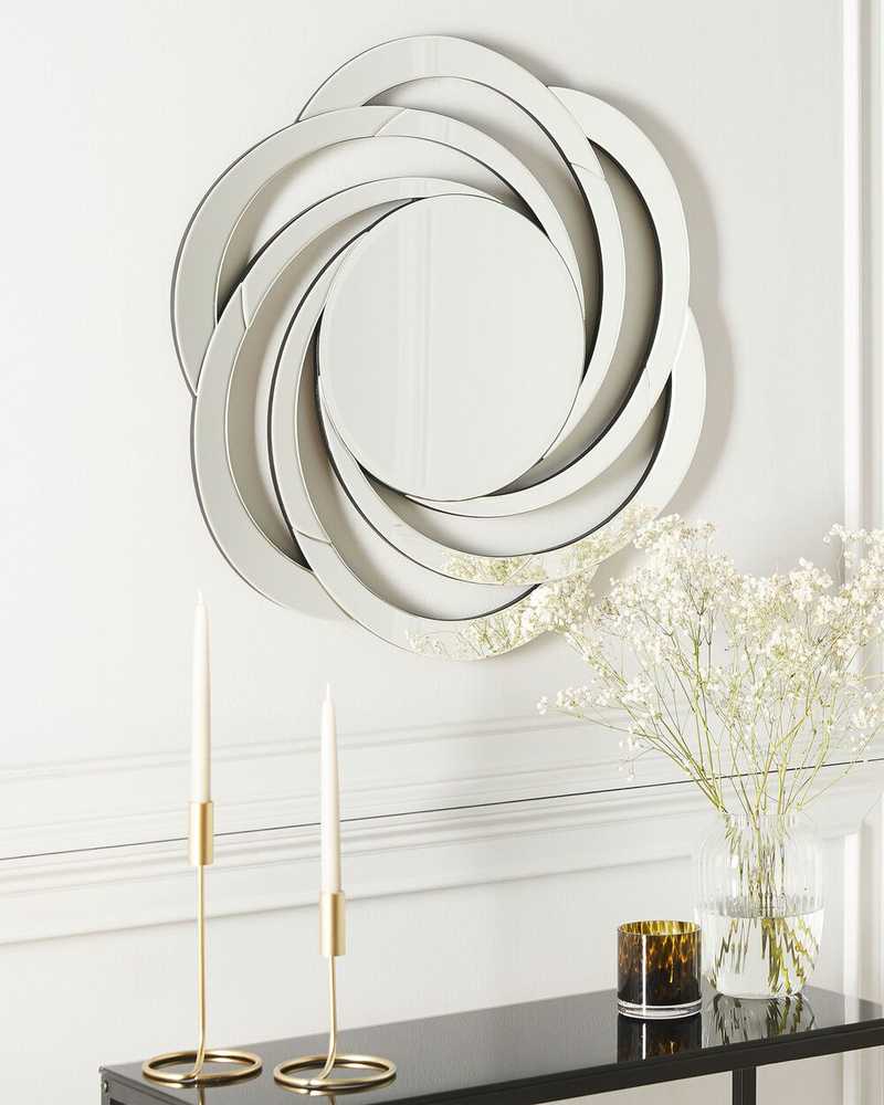 Beliani Sieninis veidrodis TREBAN 70 cm 70 cm sidabrinės spalvos