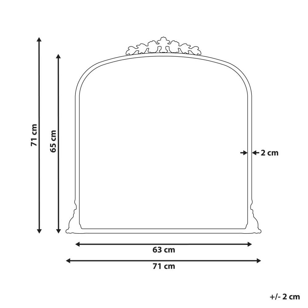Beliani Sieninis veidrodis LIVRY 71x71 cm, metalinis, auksinės spalvos