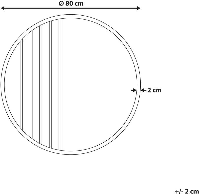 Beliani Sieninis veidrodis COUST 80 cm, auksinis