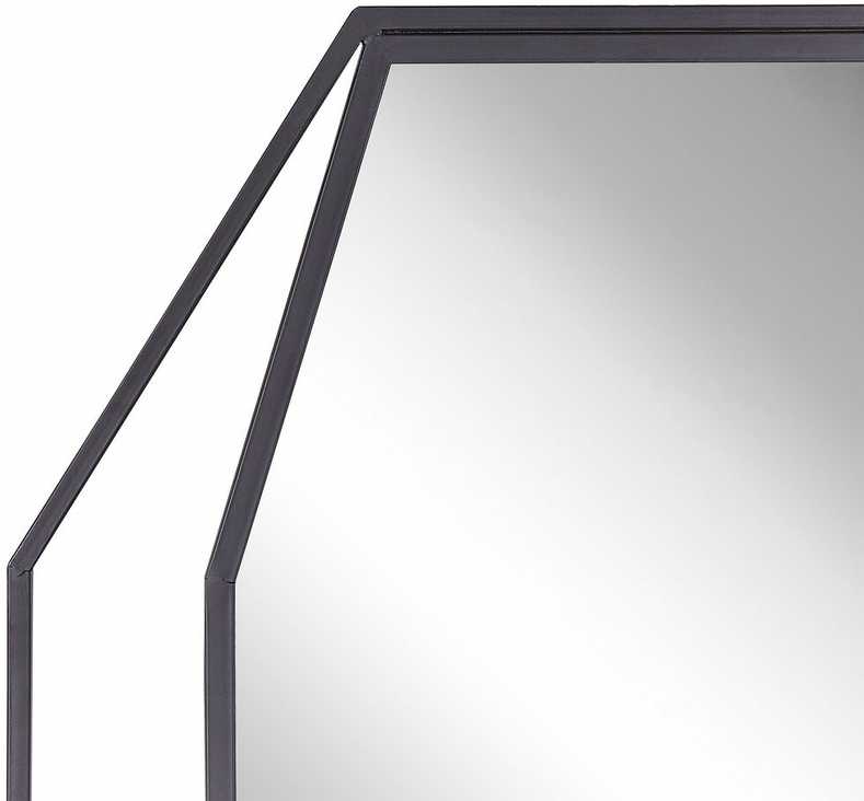 Beliani Sieninis veidrodis NIRE 60 cm 80 cm metalinis grafito spalvos