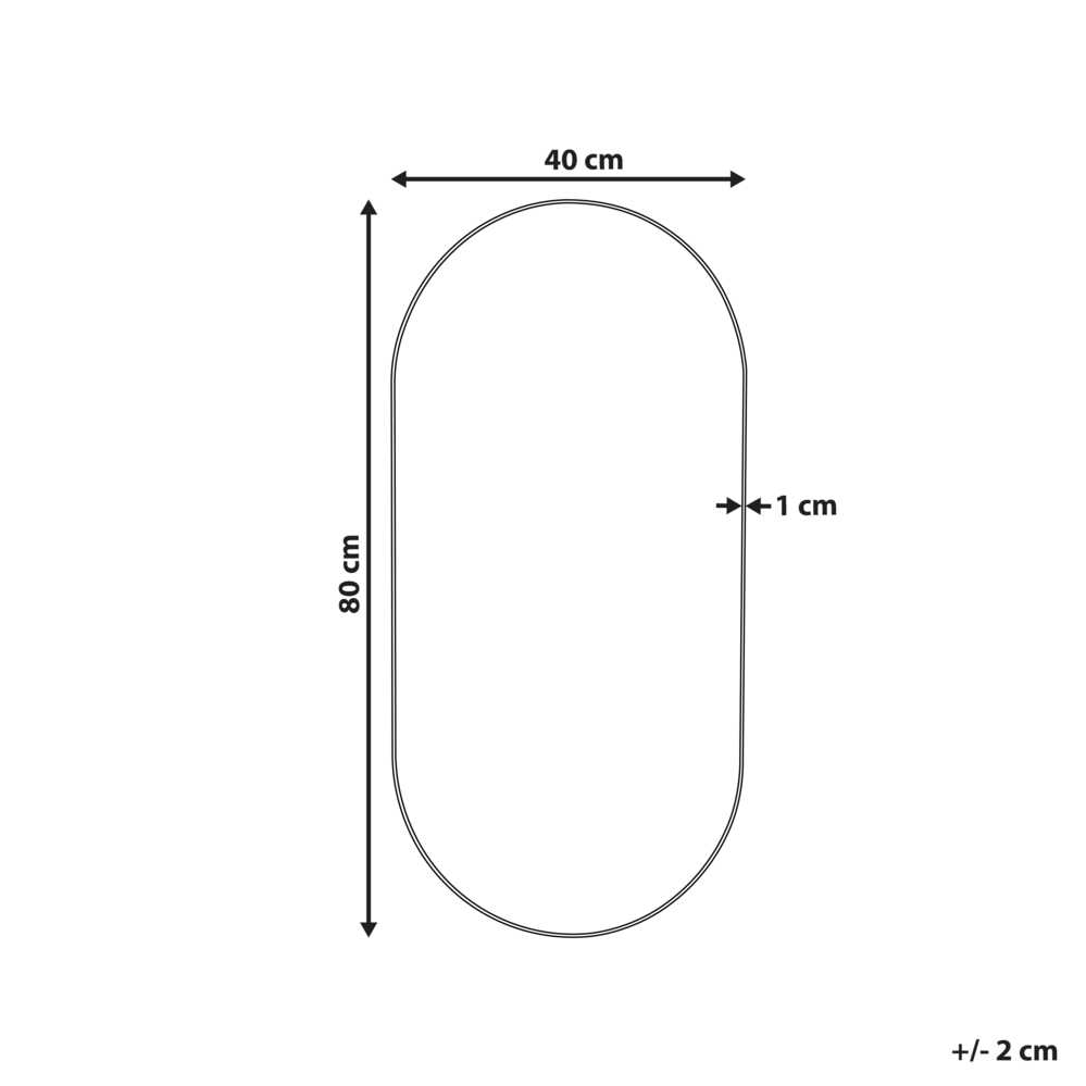 Beliani Sieninis veidrodis ALFORTVILLE 40 cm 80 cm sidabrinis