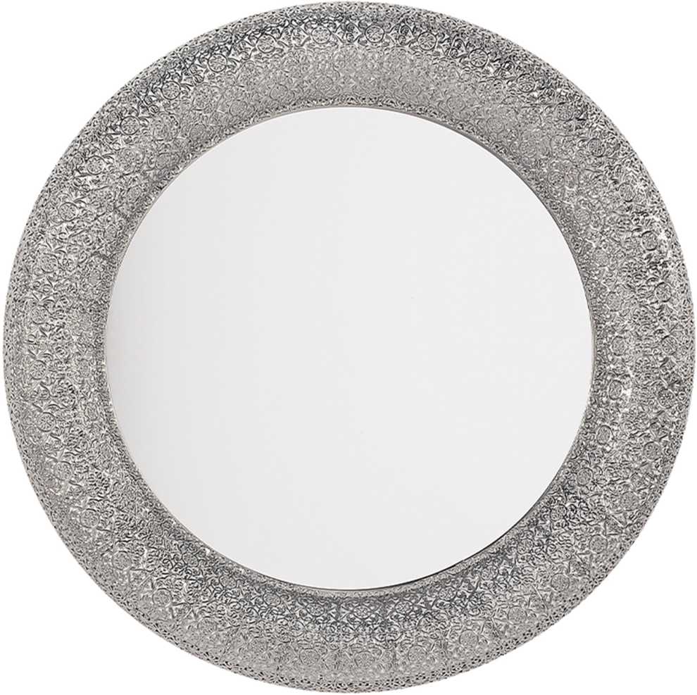 Beliani Sieninis veidrodis CHANNAY 80 cm, metalinis, sidabrinės spalvos