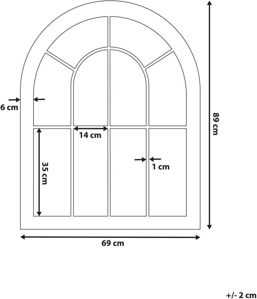 Beliani Sieninis veidrodis EMBRY 69 cm 88 cm metalinis smėlio spalvos