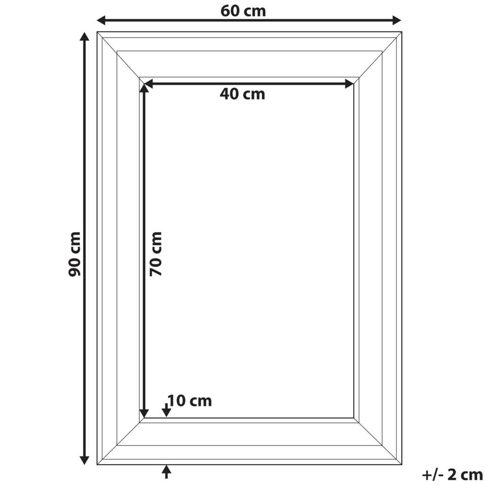 Beliani Sieninis veidrodis LUNEL 60 cm 90 cm juodas