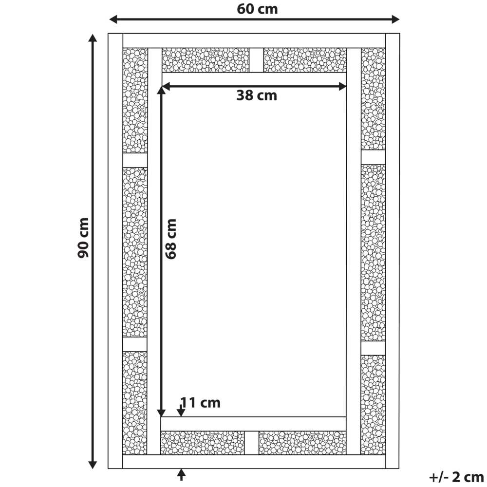 Beliani Sieninis veidrodis AVRILLE 60 cm 90 cm sidabrinės spalvos